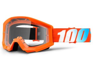 100% Strata Youth goggle anti fog clear lens  unis orange