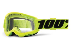 100% Strata Youth Gen. 2 goggle anti fog clear lens  unis Fluo Yellow