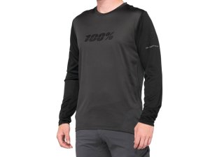 100% Ridecamp Long Sleeve Jersey   L Black/Charcoal